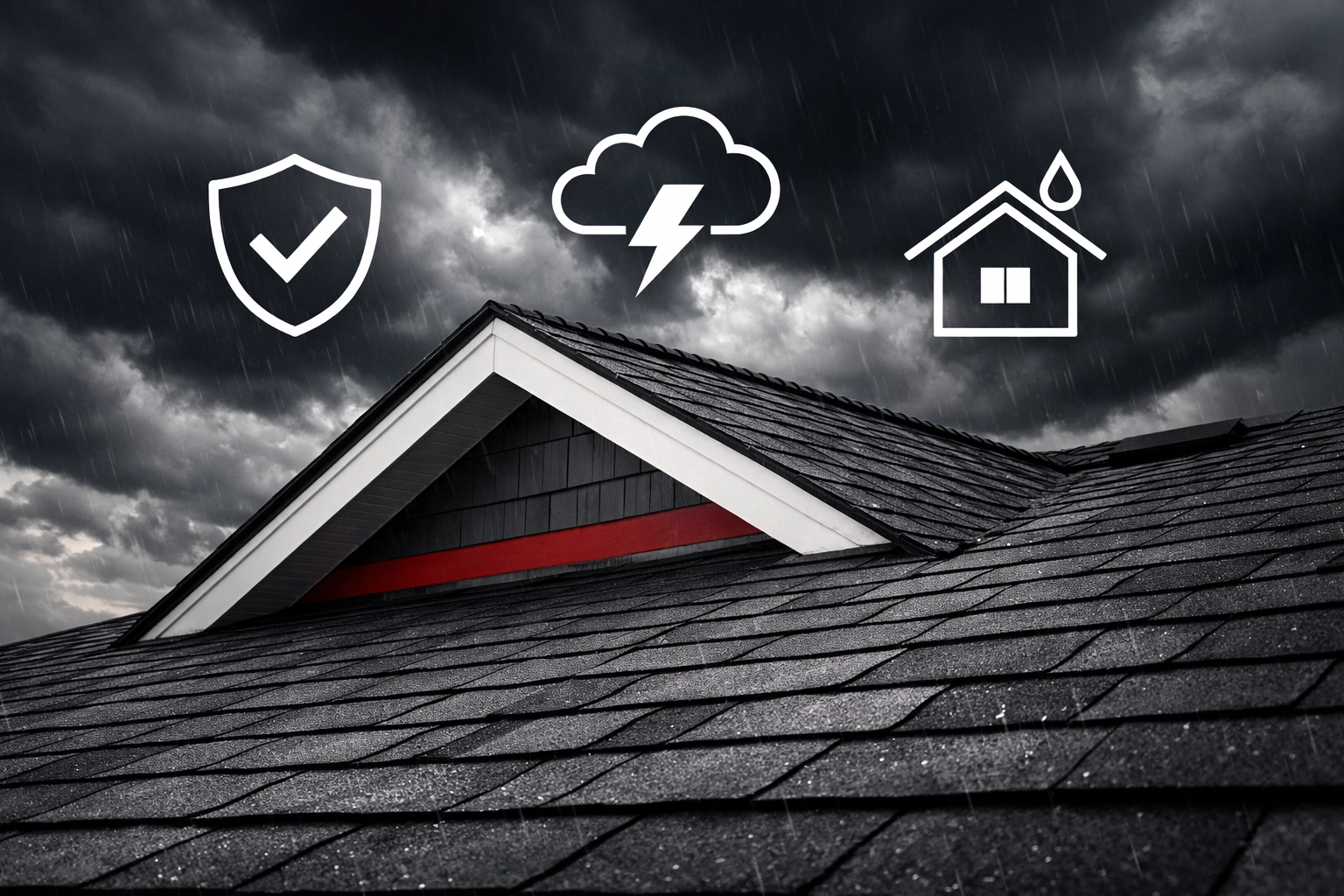 Impact-resistant roofing protecting Chattanooga home during storm weather conditions