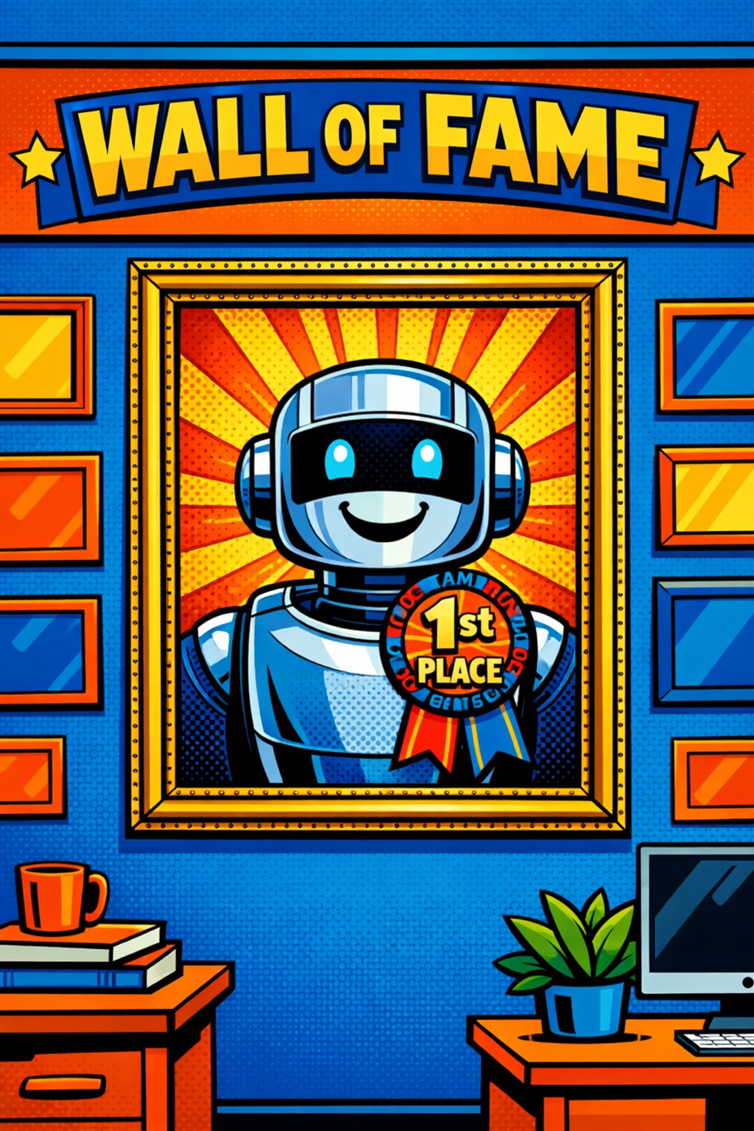 Award-winning AI virtual assistant representing efficiency and increased ROI for small business owners.