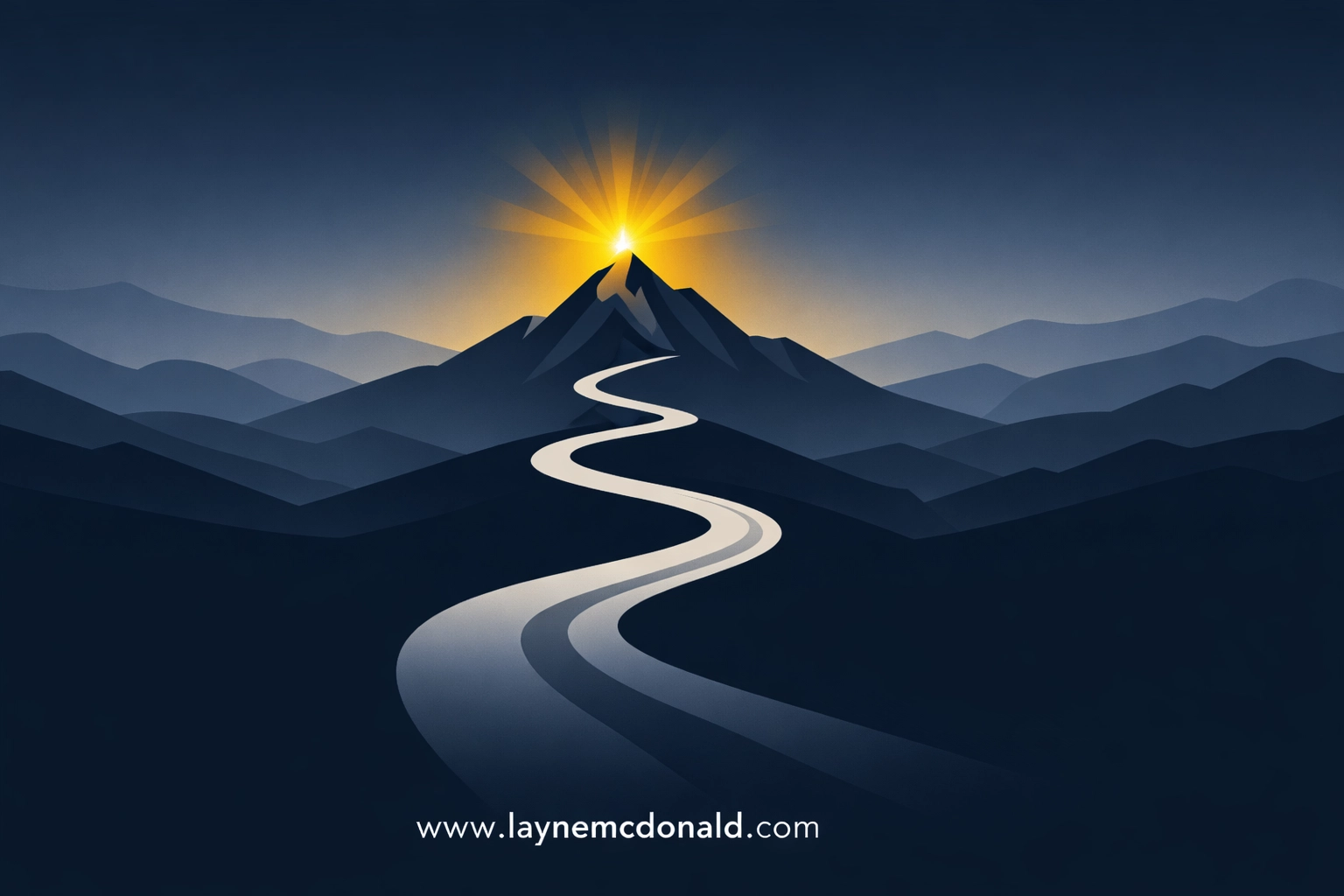 Minimalist illustration of a winding path toward a mountain peak representing clear church vision and mission.