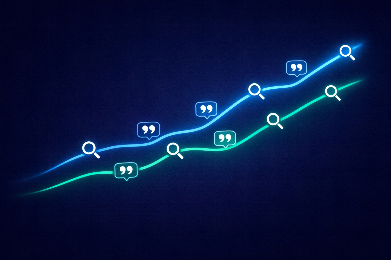 Data visualization showing how AI citations correlate with a rise in branded search traffic volume.