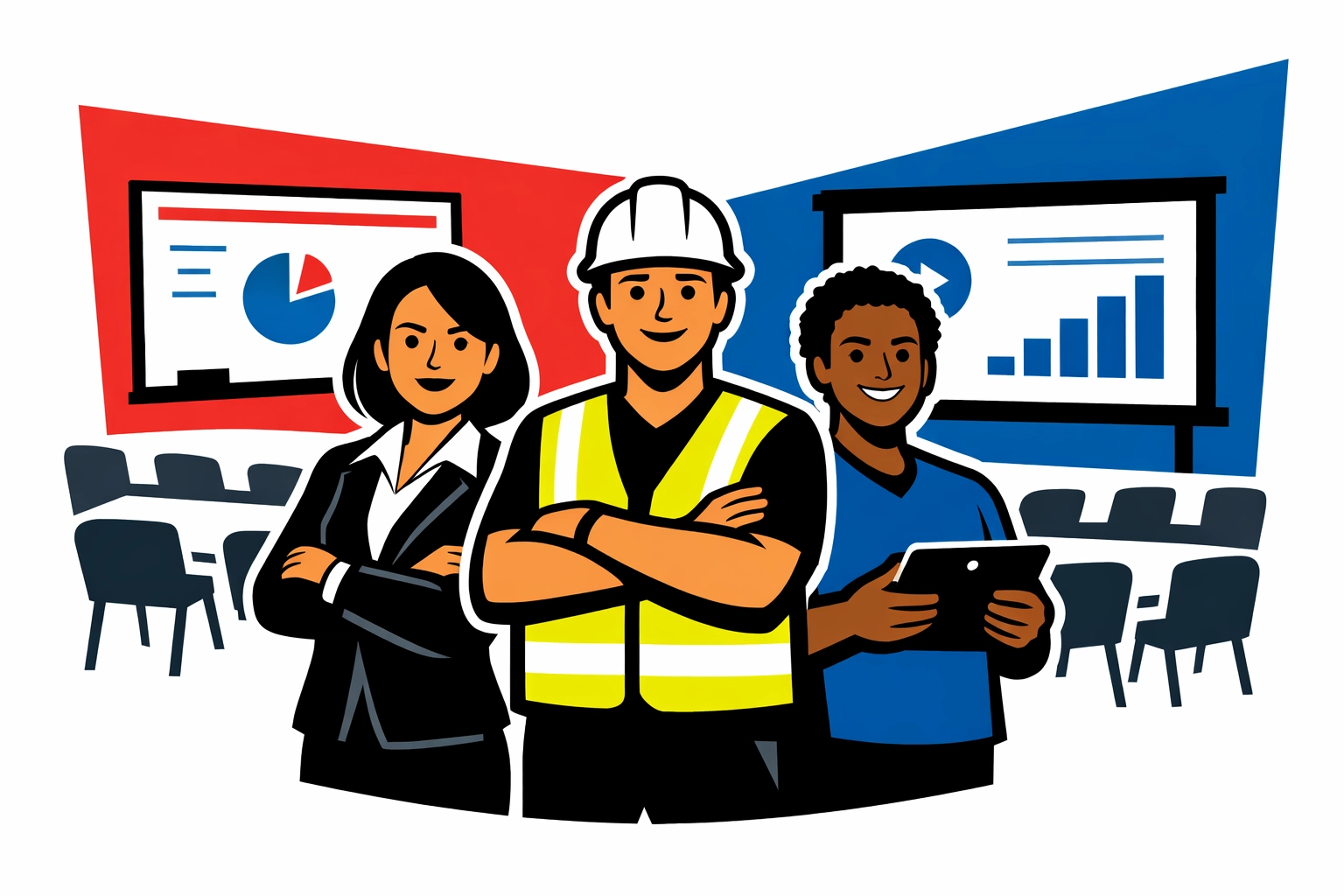 Transport professionals attending a 2-day refresher course in a training classroom