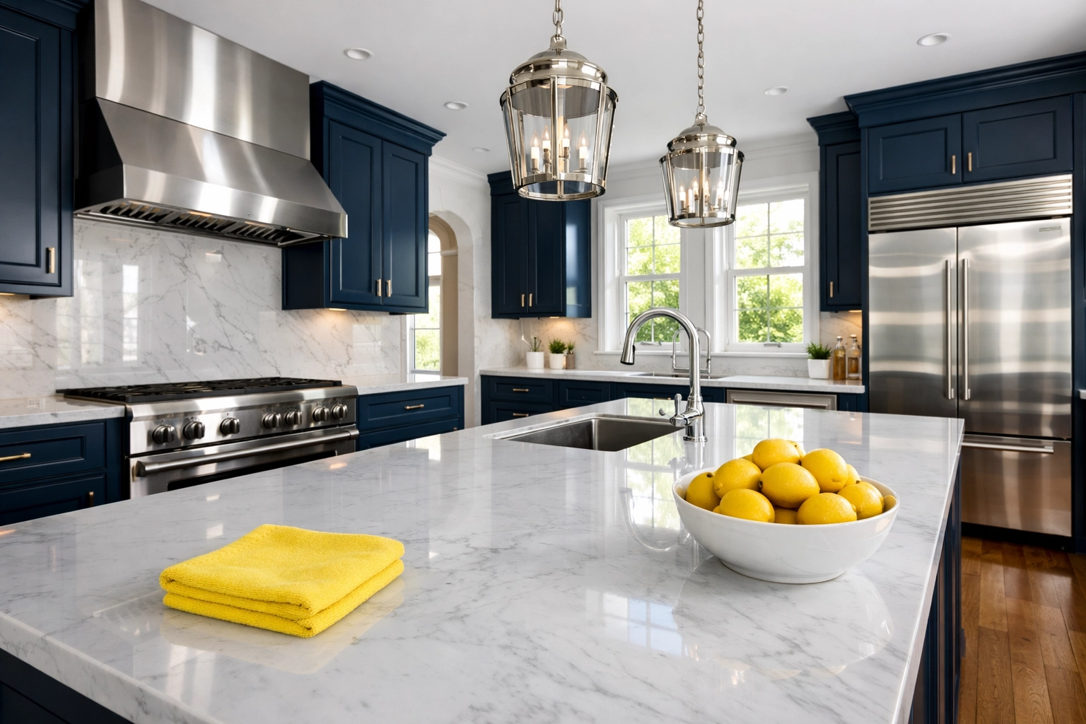 Professional deep cleaning Worcester services leave luxury kitchens and marble countertops spotless and brand new.
