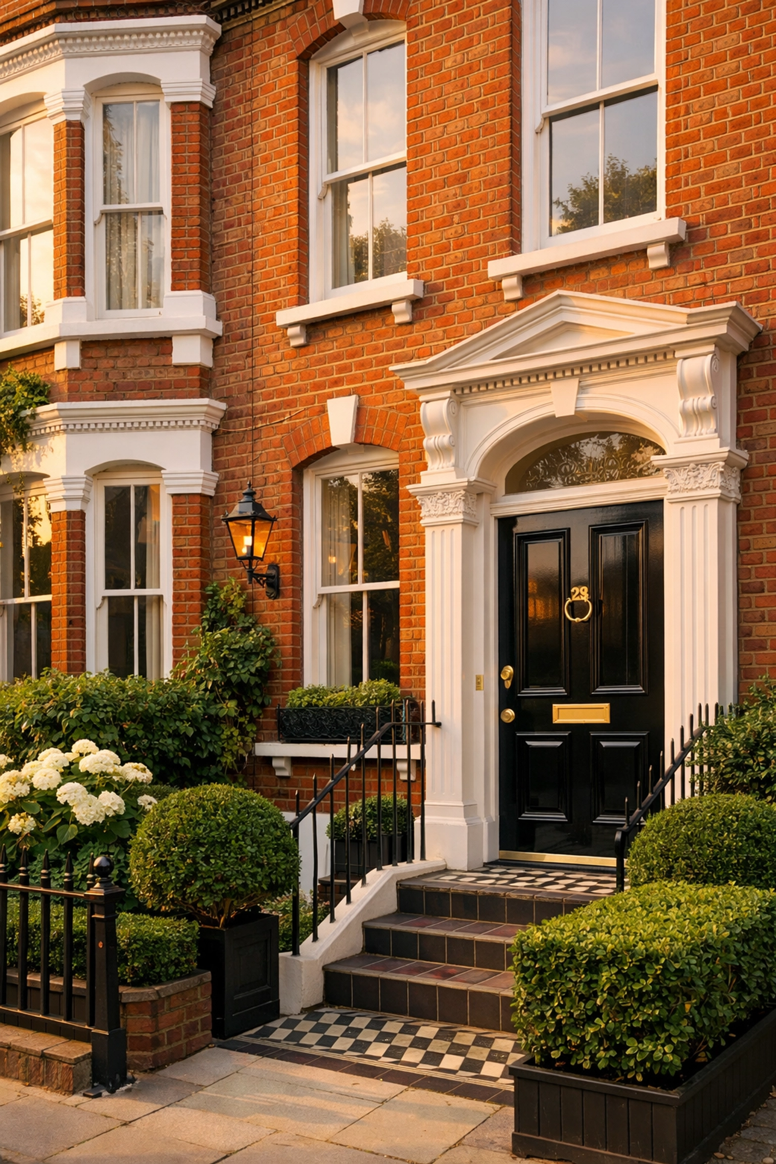 London property auctions listing: Victorian terraced house with classic red-brick facade and bay windows, ready for auction