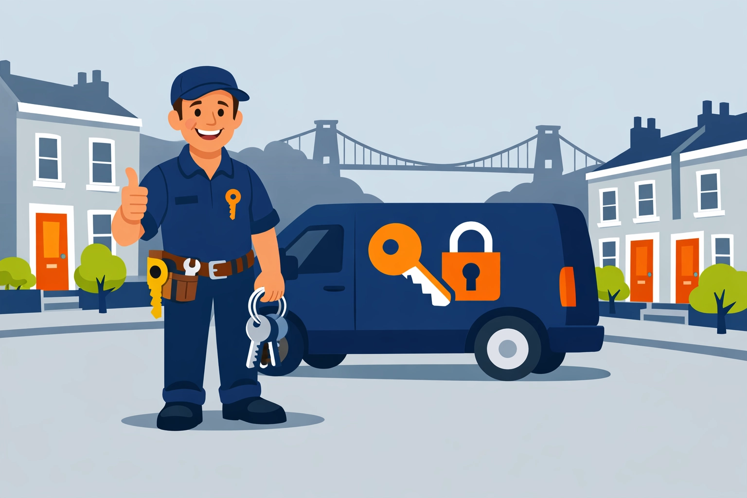Local locksmiths Bristol providing professional mobile services near the Clifton Suspension Bridge.