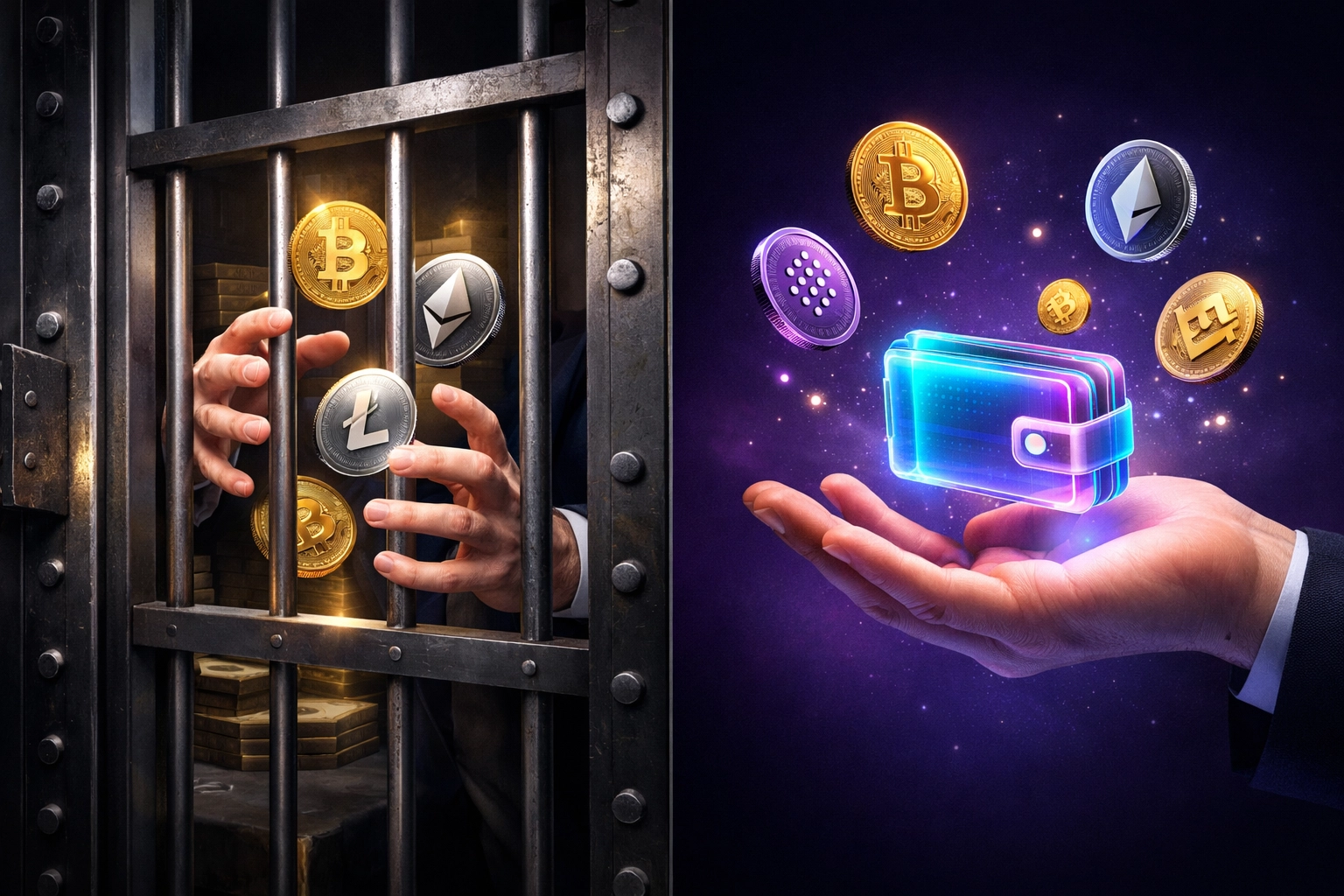 Self-custody crypto wallet versus custodial payment processor control comparison