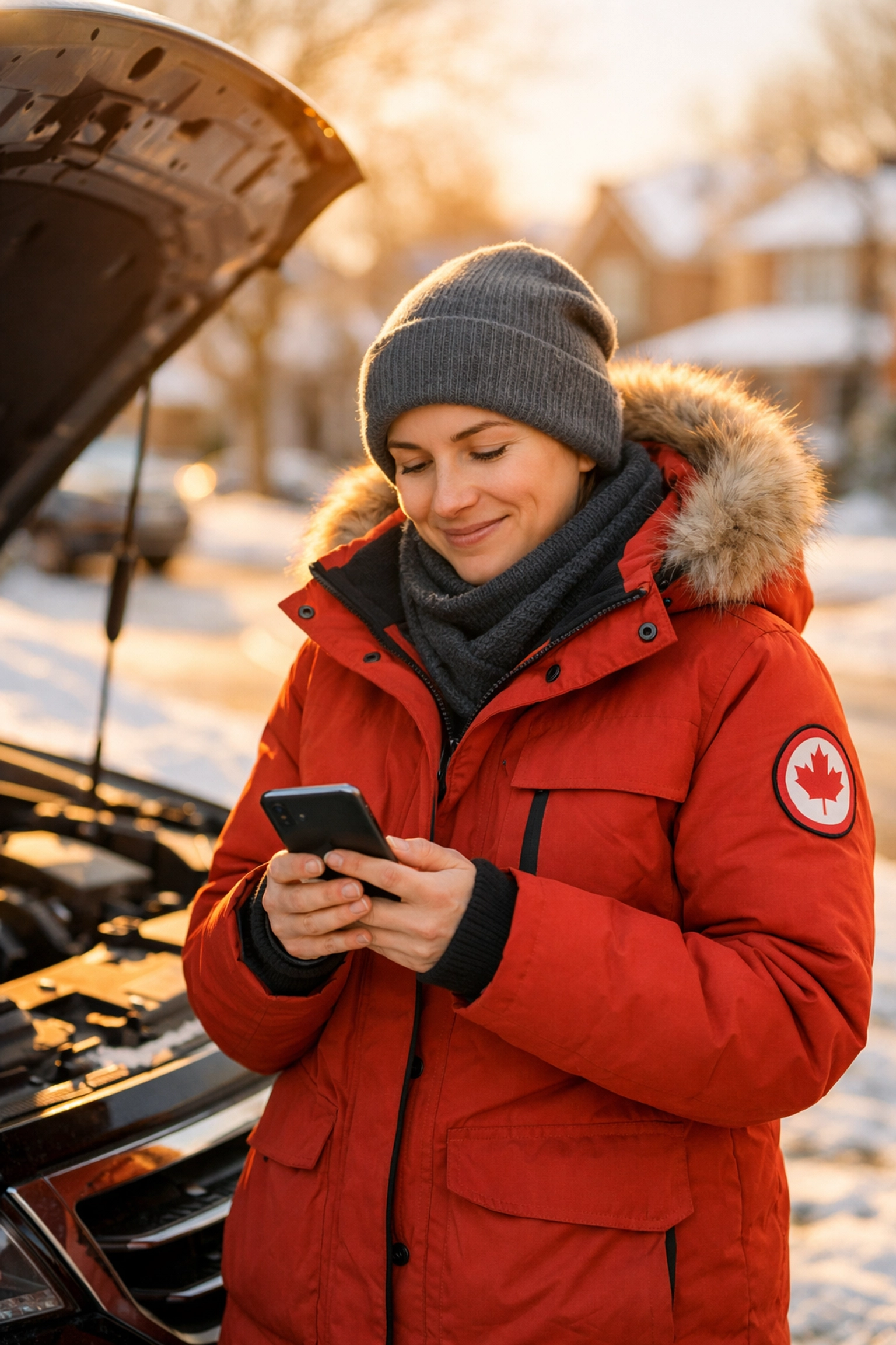Canadien obtenant un prêt sans enquête de crédit sur son téléphone suite à une panne de voiture.