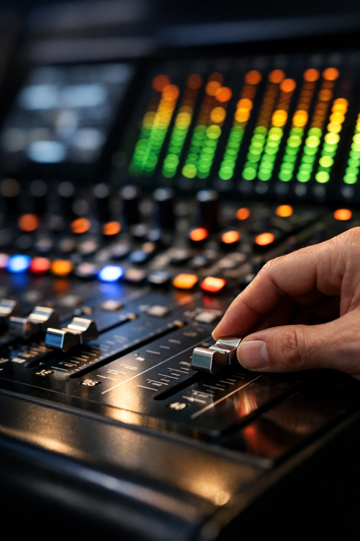 Precision audio mixing at POWER NV103.1 to amplify independent voices and local Las Vegas culture.