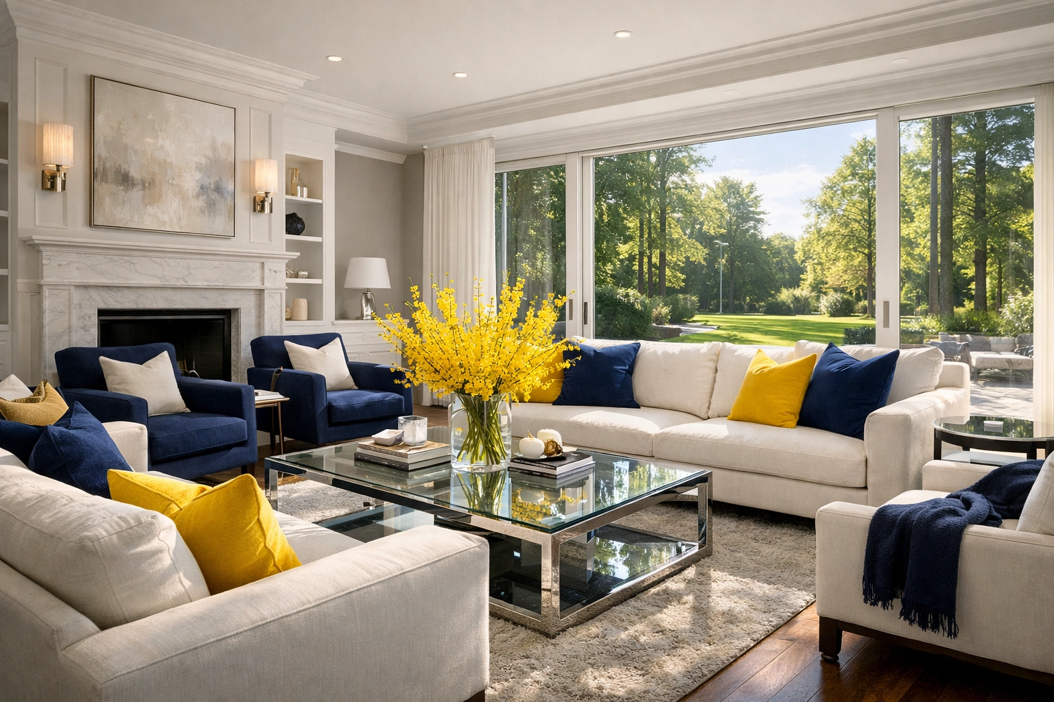 A clean, sun-drenched luxury living room in a Weston estate highlighting a stress-free environment.