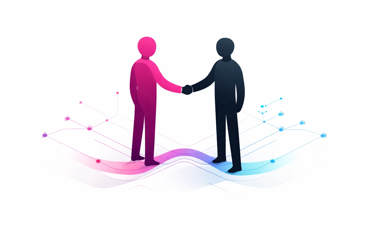 Two professionals shaking hands representing LinkedIn outreach and business relationship building