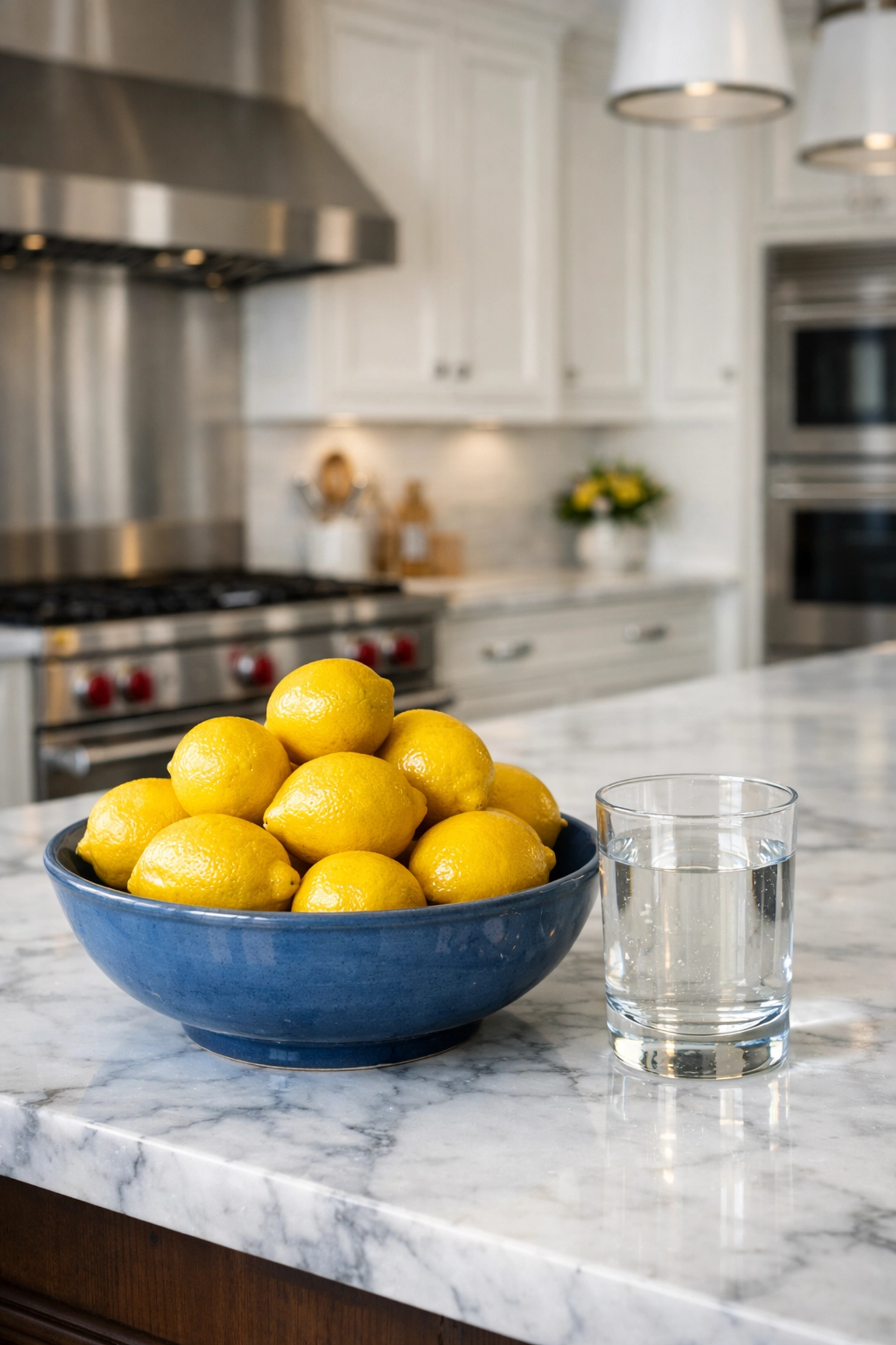 Pristine white marble kitchen island in Shirley MA showcasing professional deep cleaning standards.