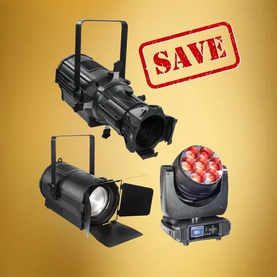Professional LED lighting bundle showing savings for churches and theaters