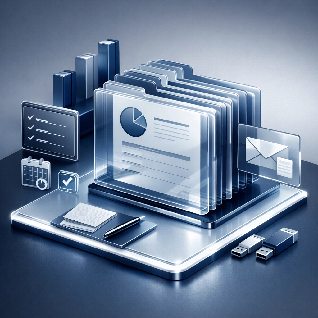 Digital folders representing an organized collection of documents for a smooth mortgage application process.