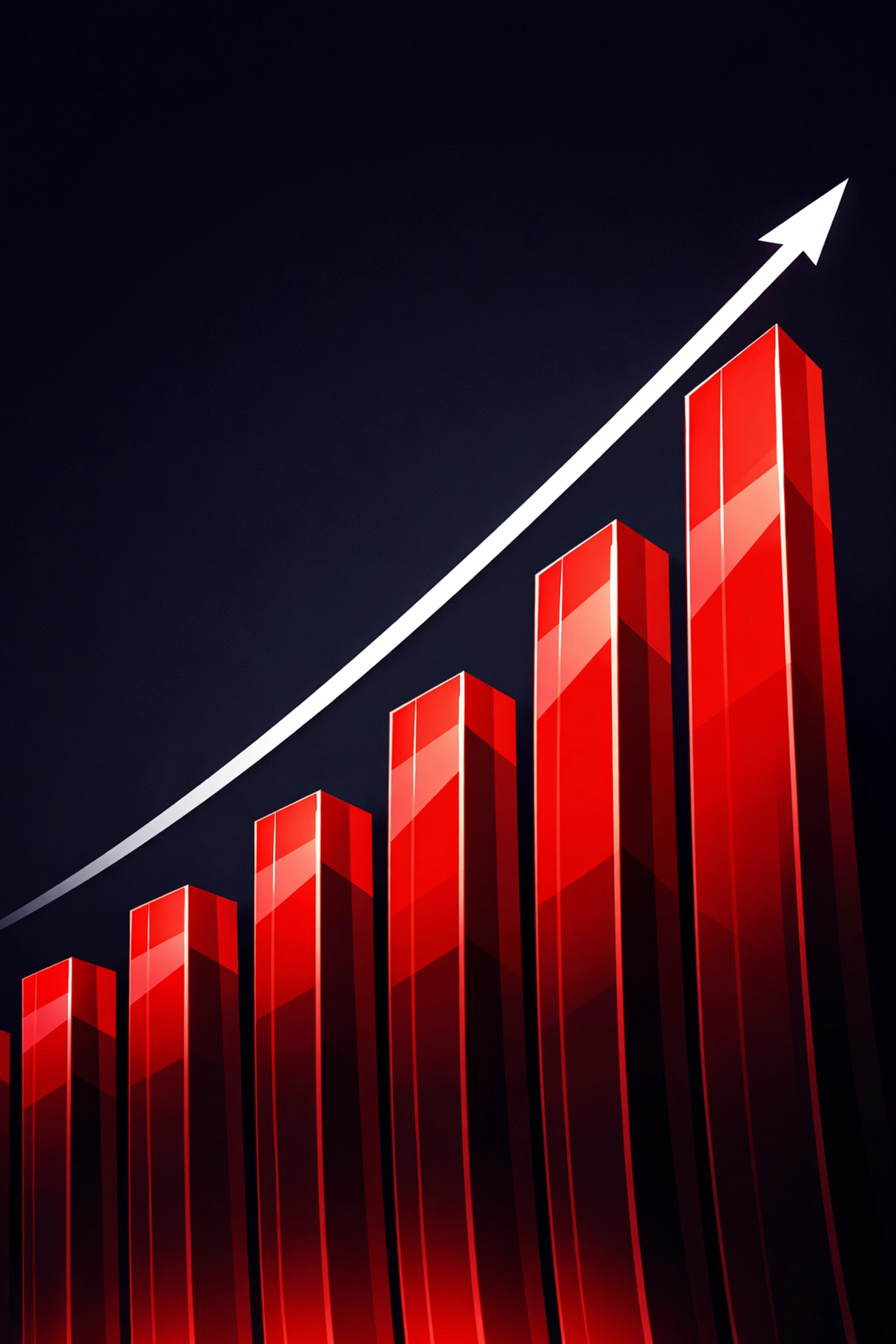 Growth graph representing high ROI and revenue generation for a trade business website.