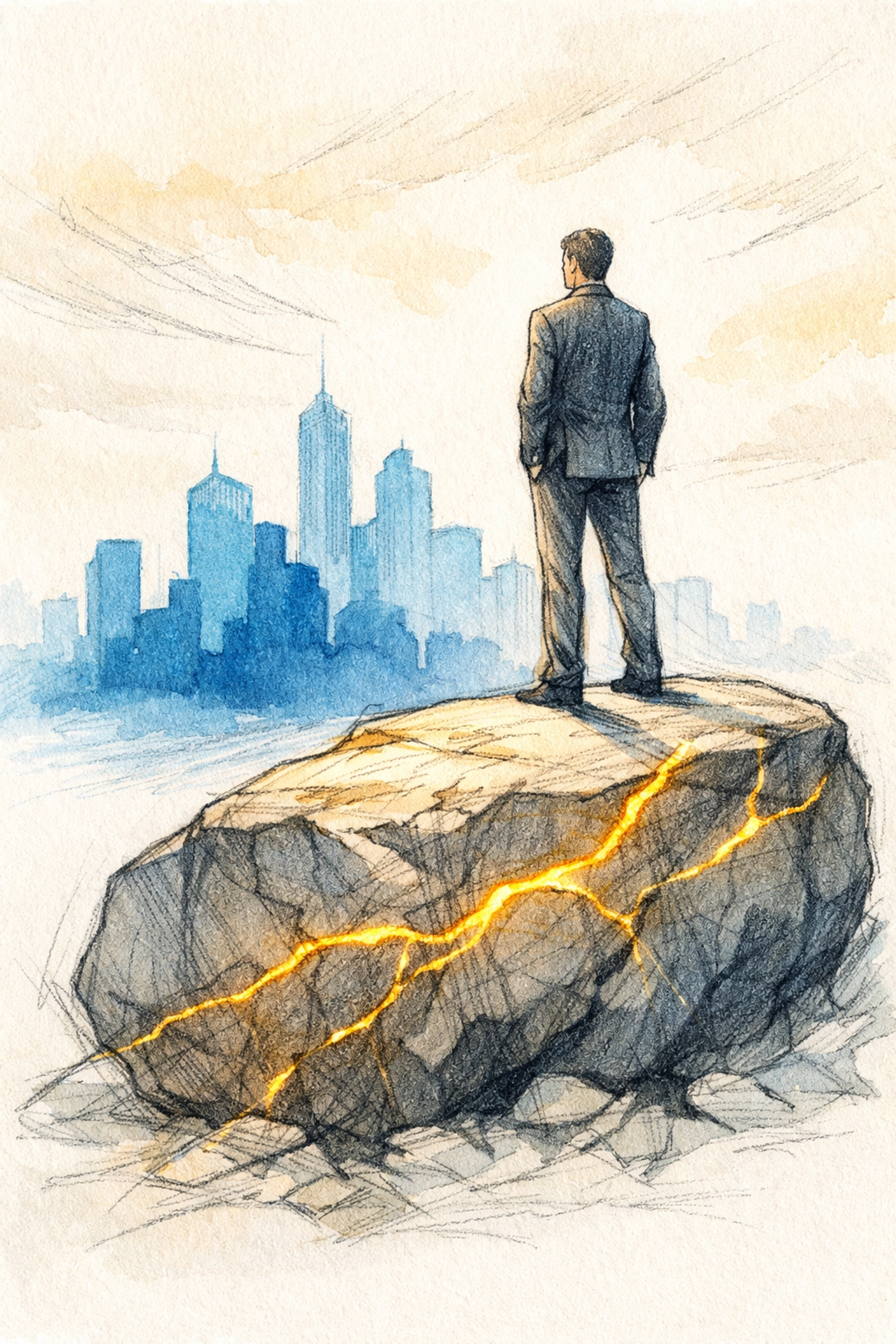 Leader standing on a rock foundation of faith by Dr. Layne McDonald - www.laynemcdonald.com