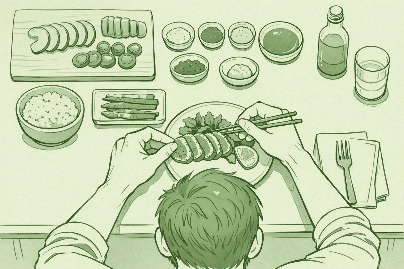 Man's hands preparing gourmet meal alone showing ritualistic self-care in MM romance narrative