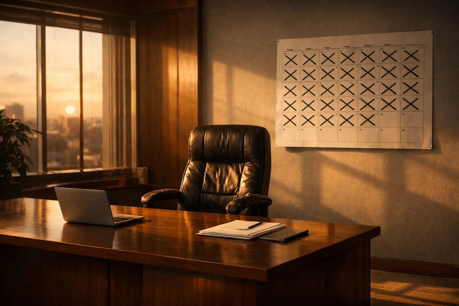 Empty office desk representing owner dependency risks in business acquisitions