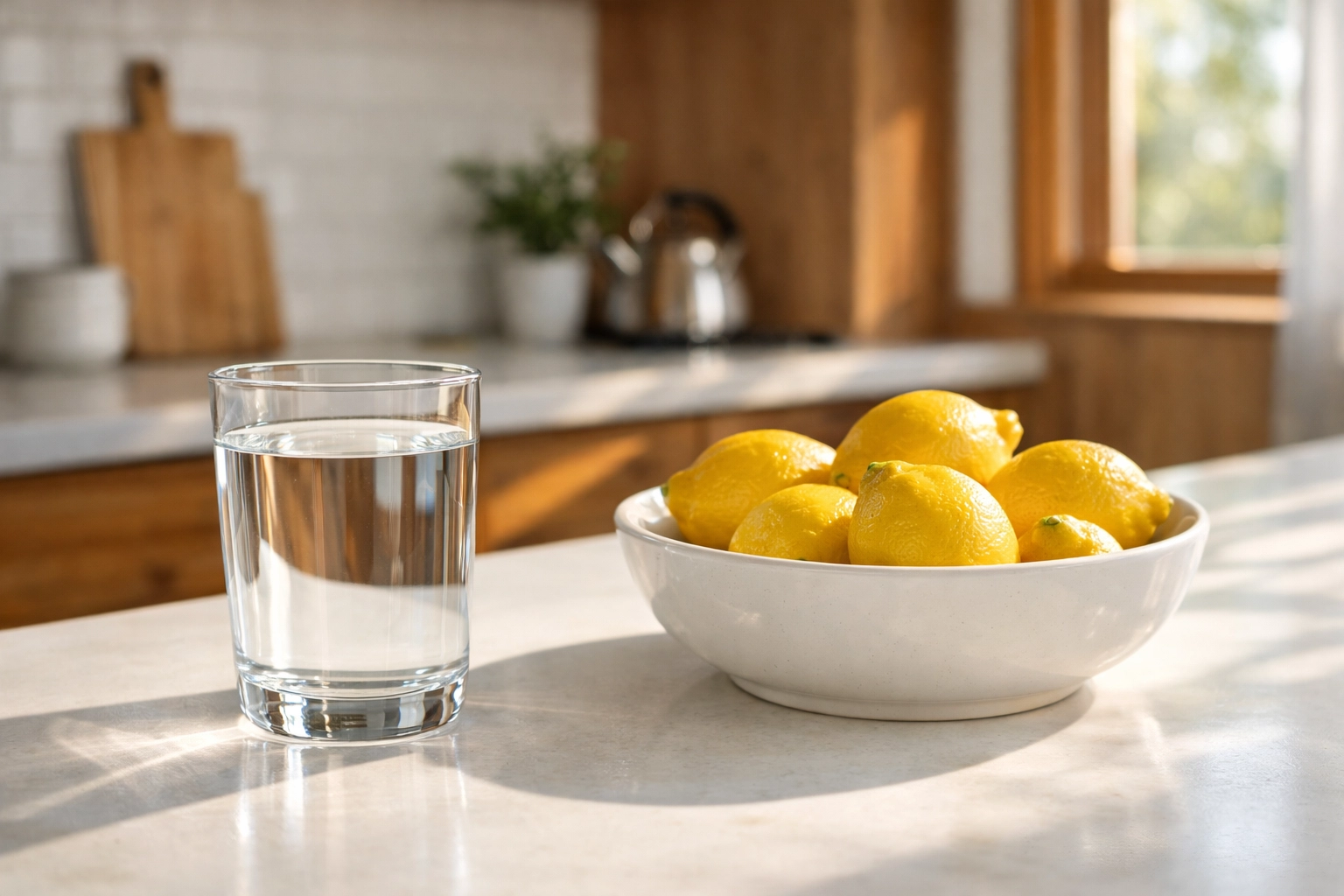 Pure drinking water from a reverse osmosis system in a bright, modern Denver home kitchen.