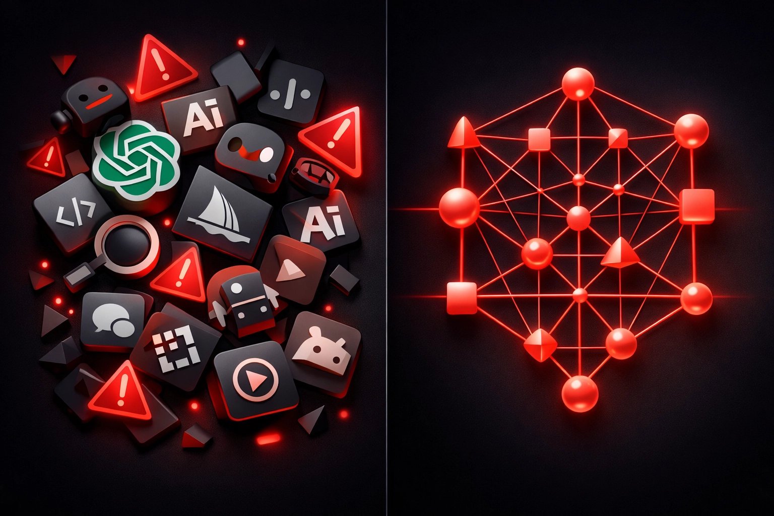 Comparison of scattered AI tools versus organized enterprise AI infrastructure and risk management