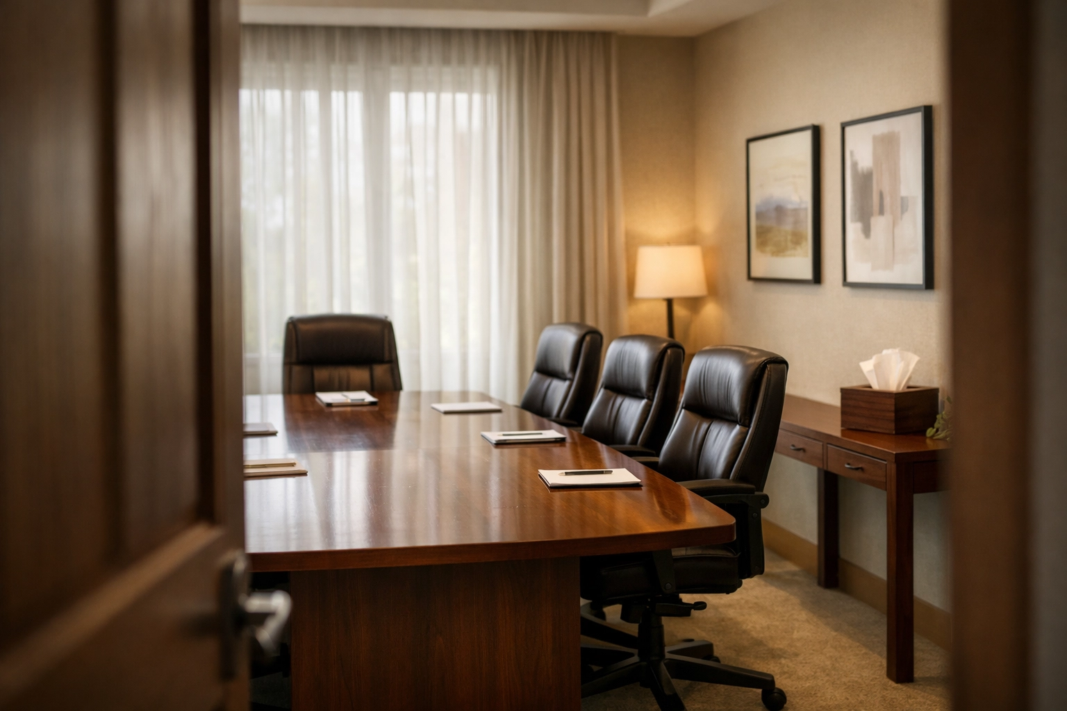 Mediation conference room for divorce settlement discussions in Fredericksburg family law cases