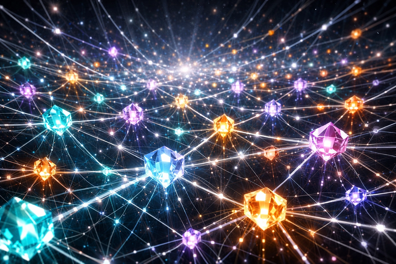 Interconnected digital neural network illustrating hyper-personalized AI outreach at scale for marketing.