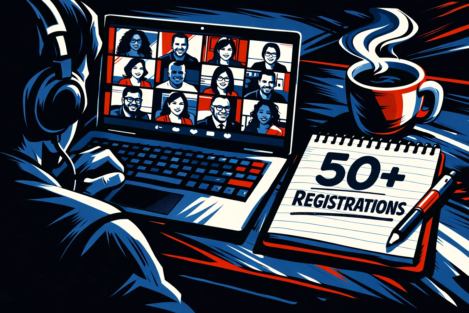 Online webinar setup for generating qualified leads fast with virtual participants and registration tracking