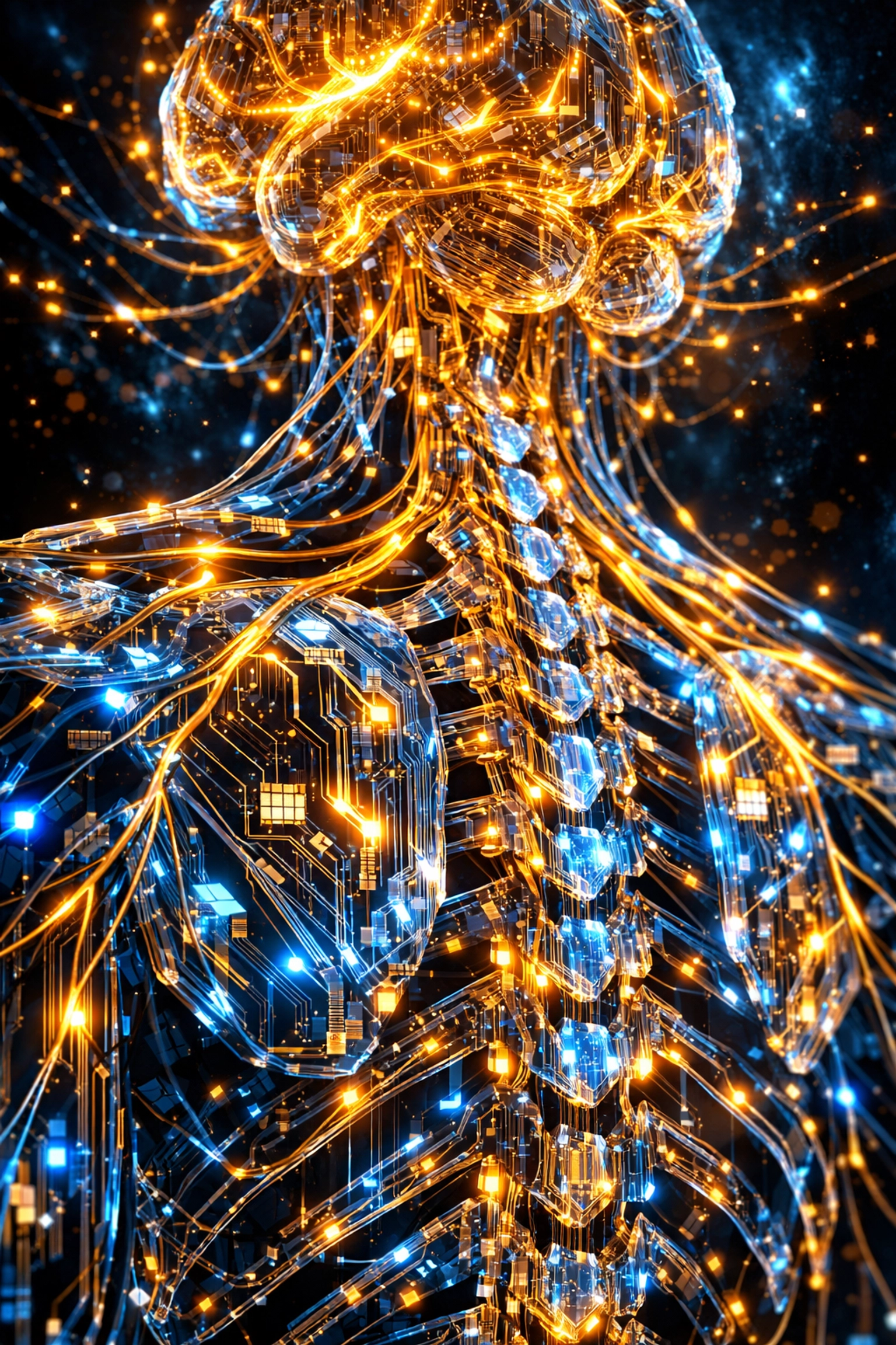Glowing neural pathways representing how to make more money through nervous system regulation.