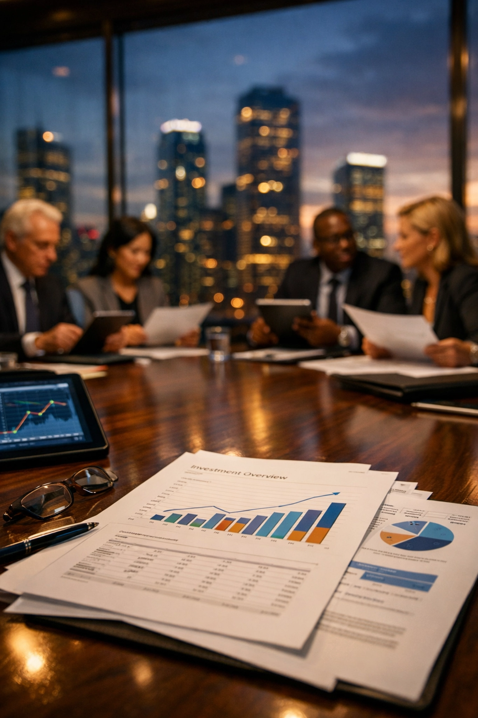 Institutional investors reviewing portfolio diversification and risk mitigation strategies