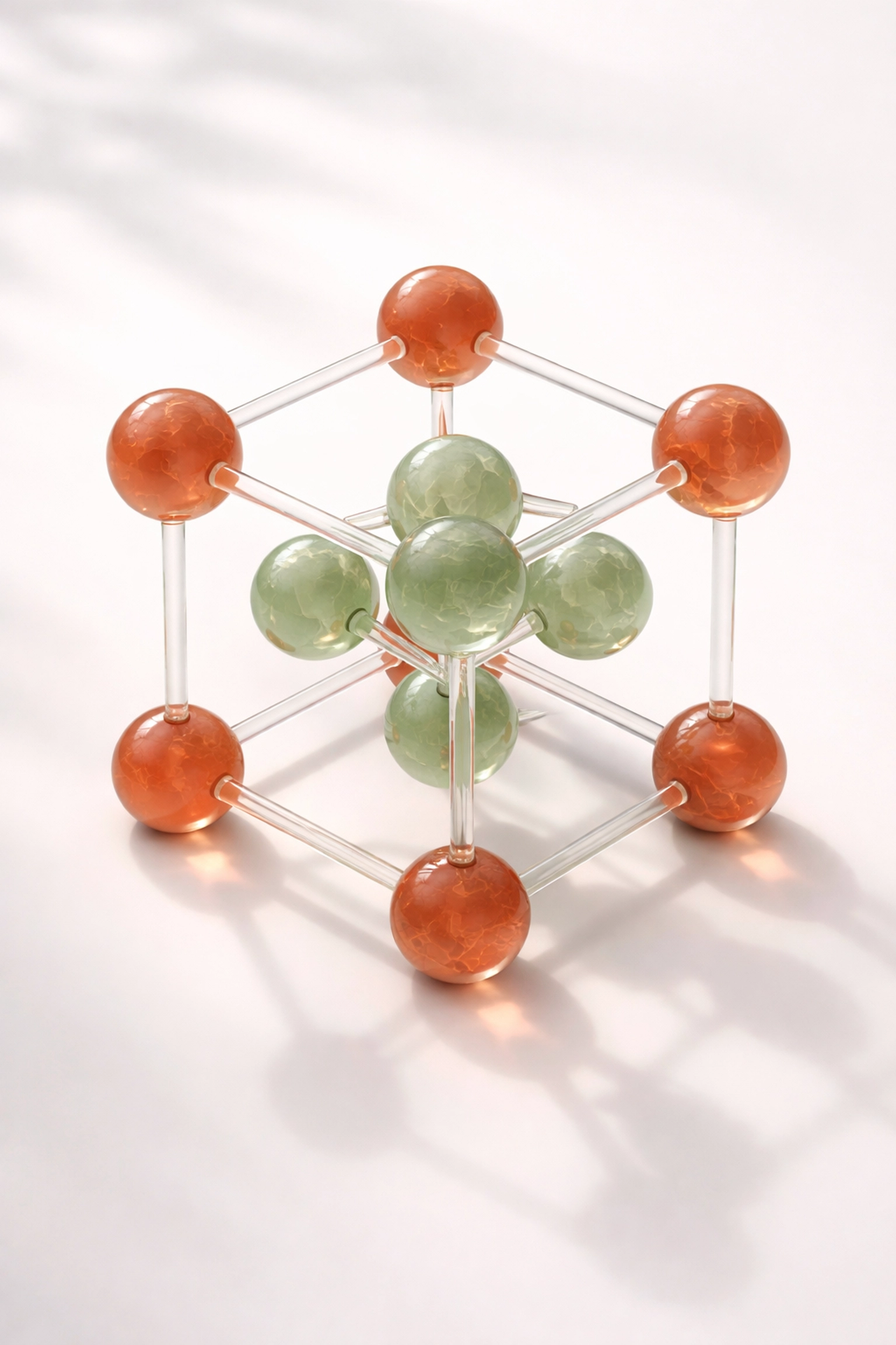 Crystal unit cell structure illustrating chemistry olympiad concept of atoms in lattice positions