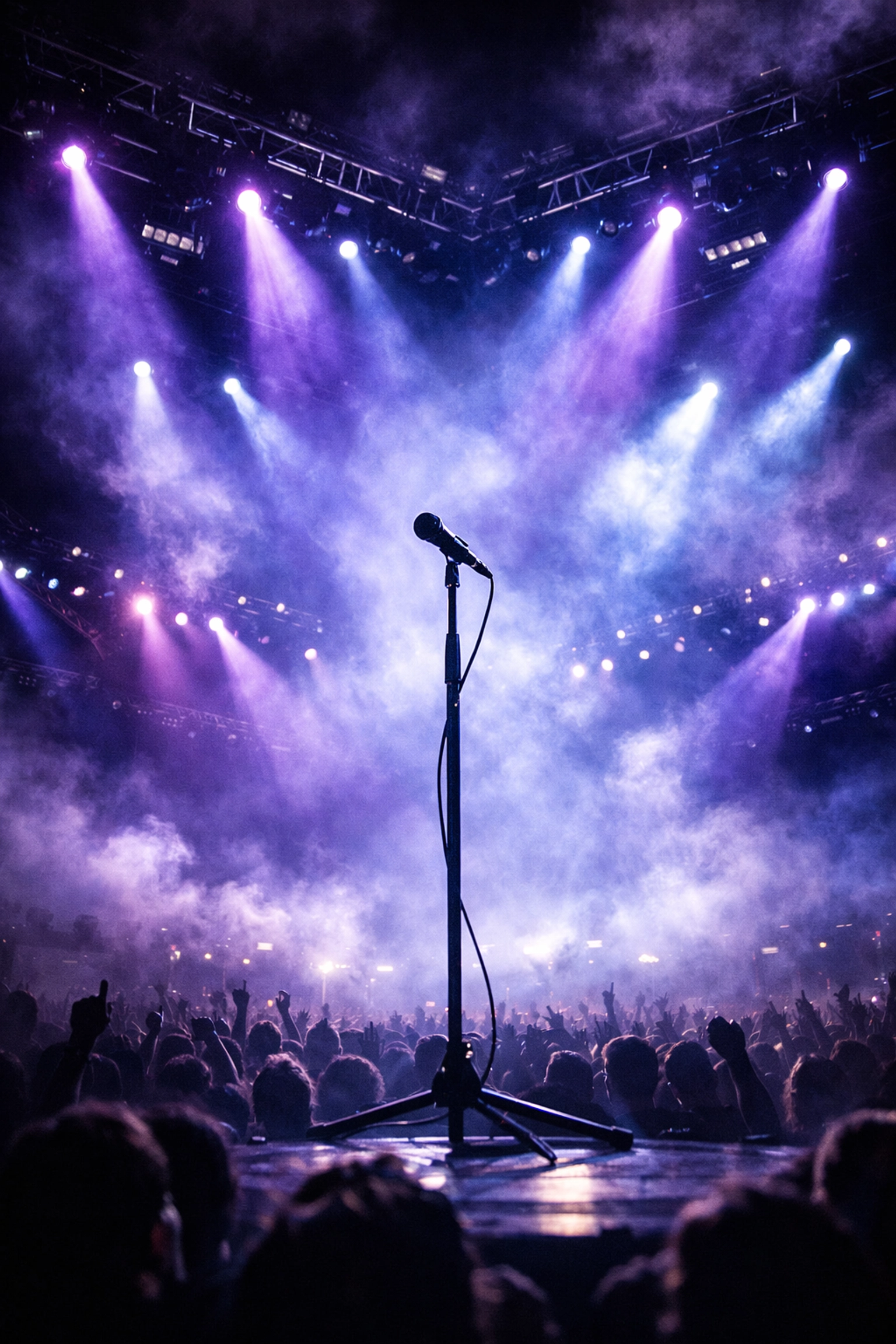 J. Cole world tour 2026 concert stage with dramatic spotlights and crowd