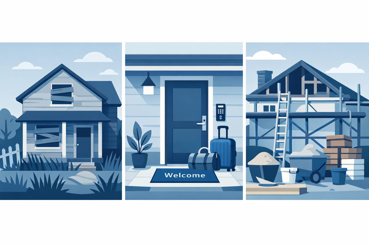 Vacant property, short-term rental, and renovation insurance coverage scenarios