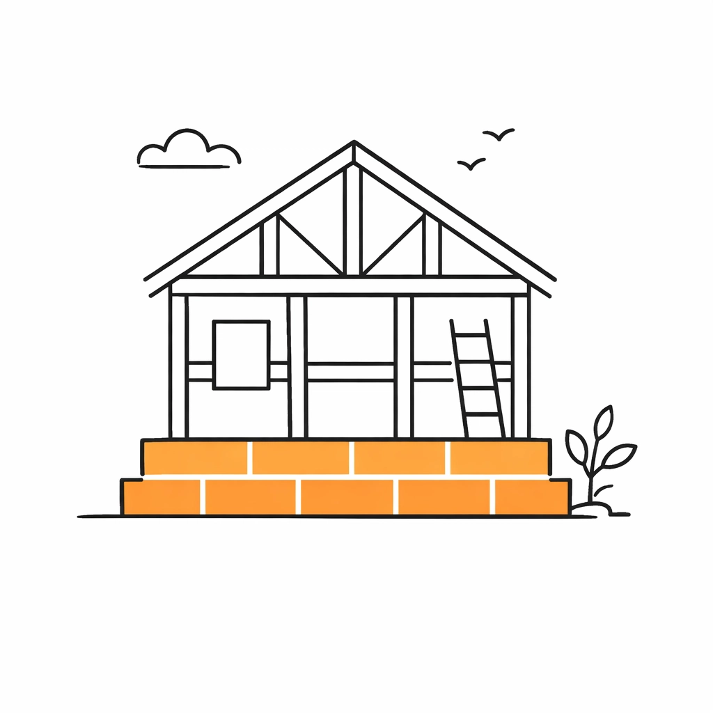 Illustration of a house foundation representing the Science of Reading framework for literacy.