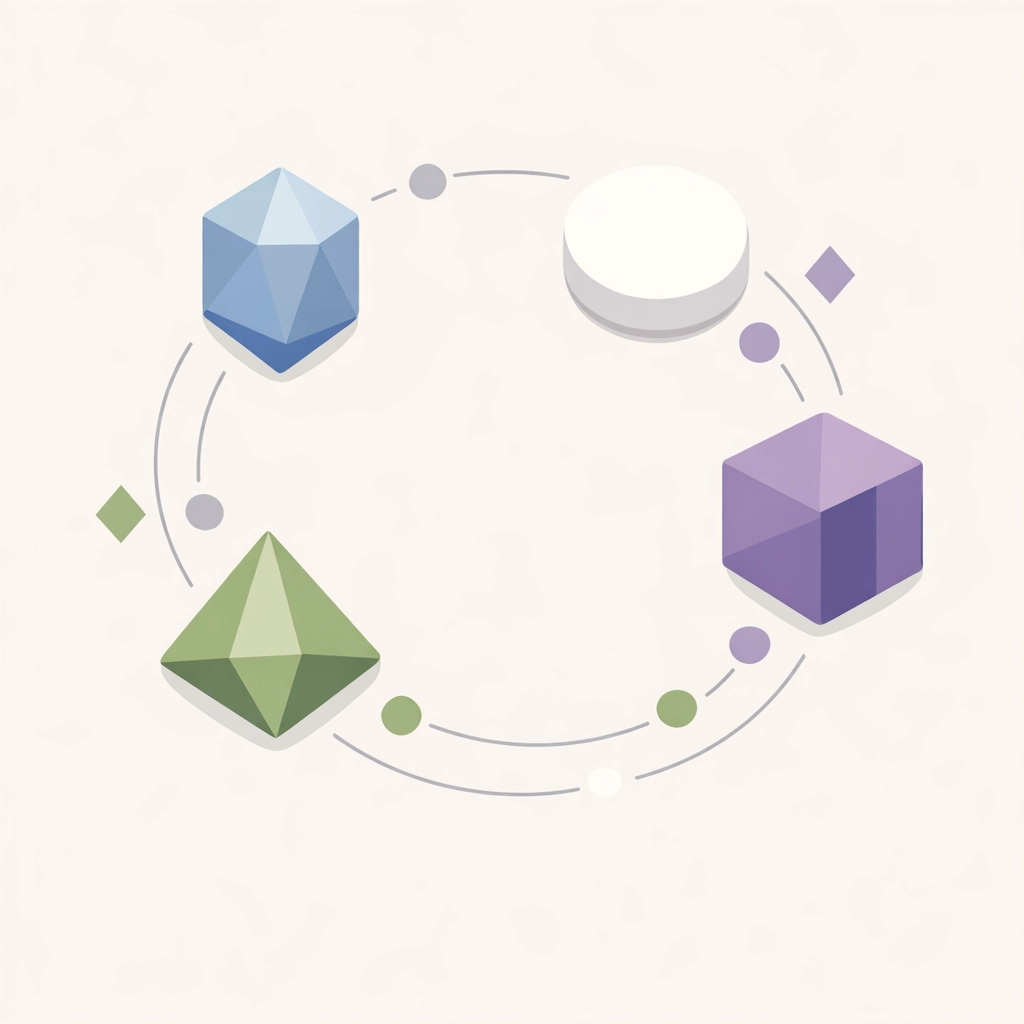 Essential minerals in shilajit including zinc, calcium, and potassium in organized pattern