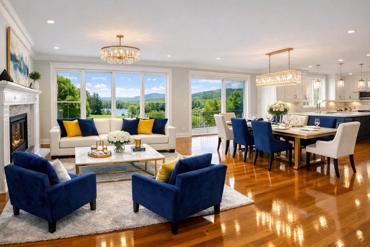 The stress-free result of a professional house cleaning Ashby MA service in a modern living room.