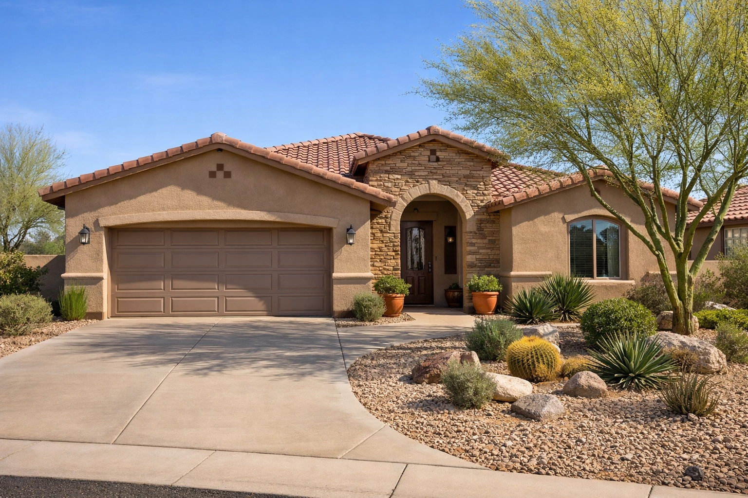 Arizona Home Exterior in Spring Arizona Home Exterior in Spring