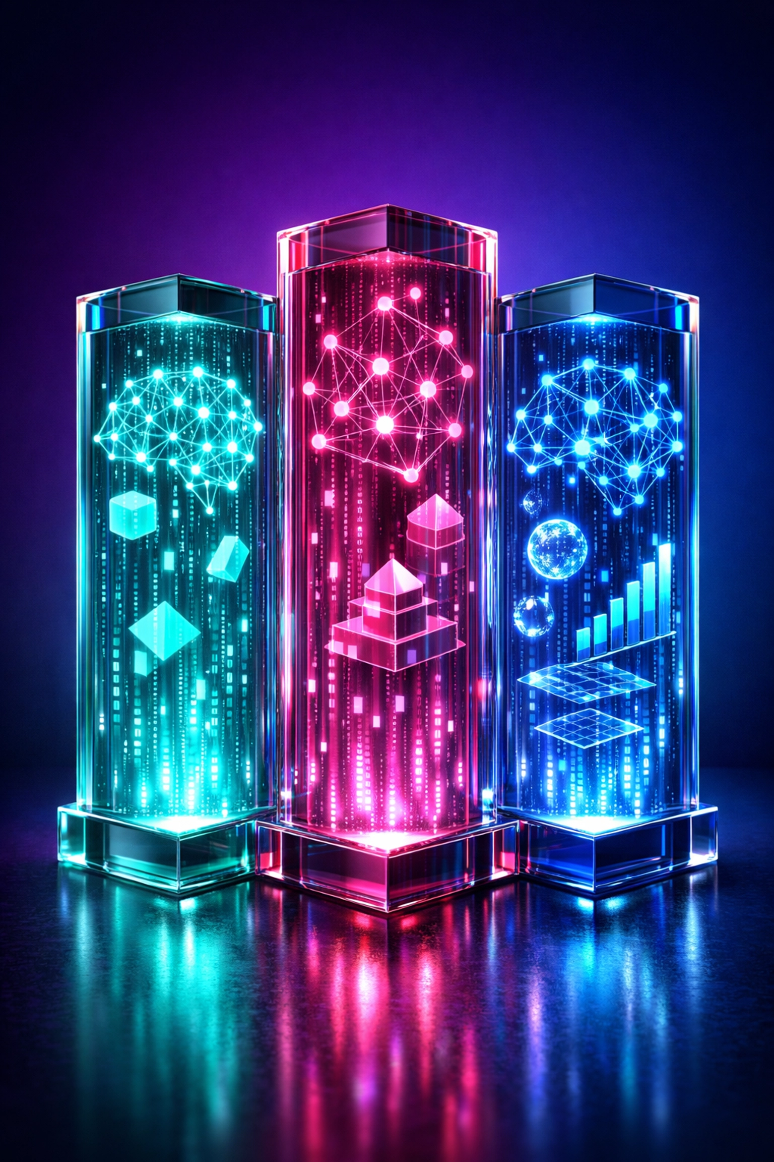 Drei Säulen effektiver KI-Führung visualisiert als strategische Frameworks