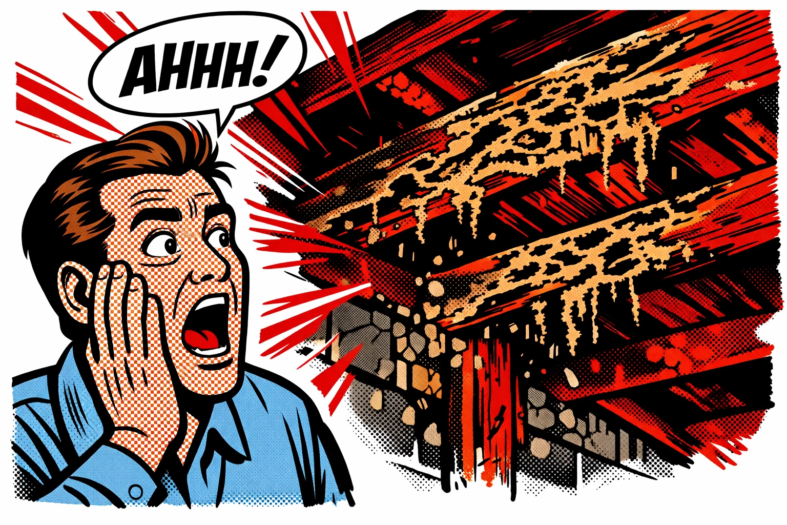 Homeowner discovers termite damage in basement beams Jasper Alabama