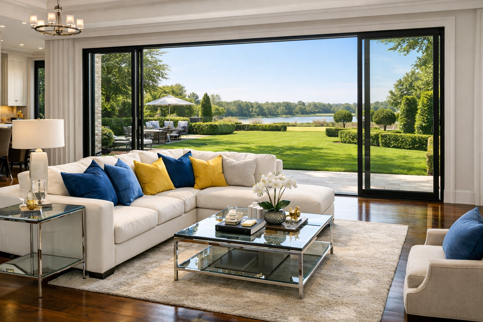 A pristine, dust-free living room illustrating the best house cleaning in Westford results.