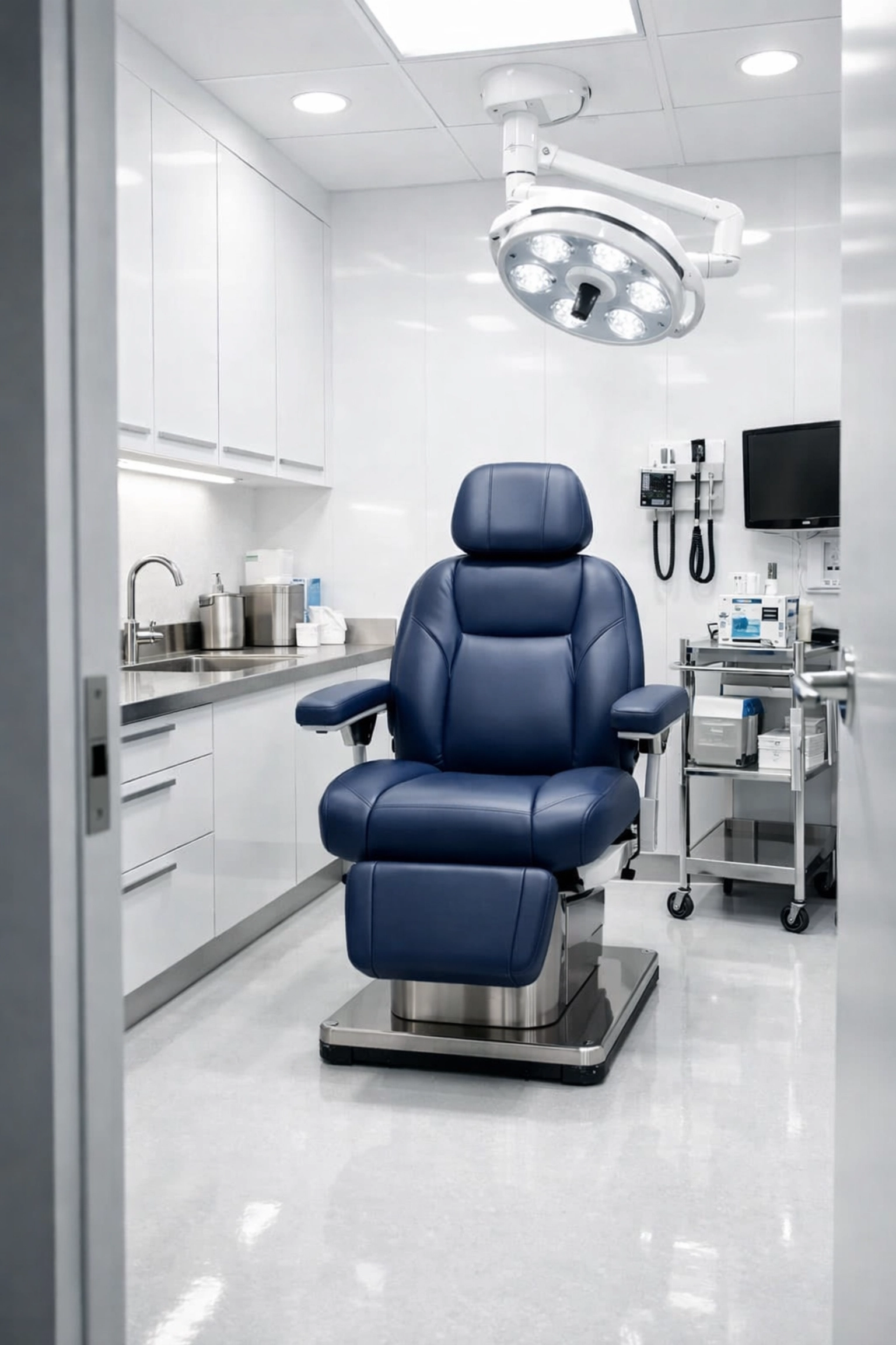 A sanitized medical examination room in North Reading demonstrating medical-grade cleaning excellence.