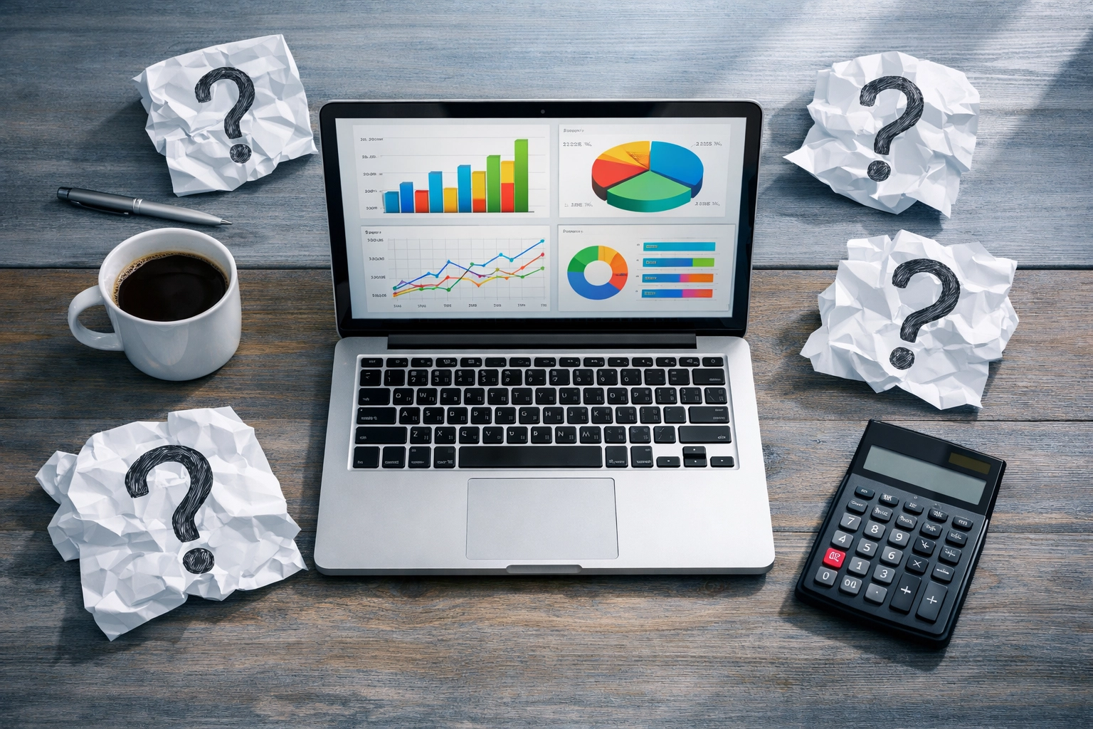 Marketing analytics dashboard showing data without context that fails to demonstrate business impact to CFOs