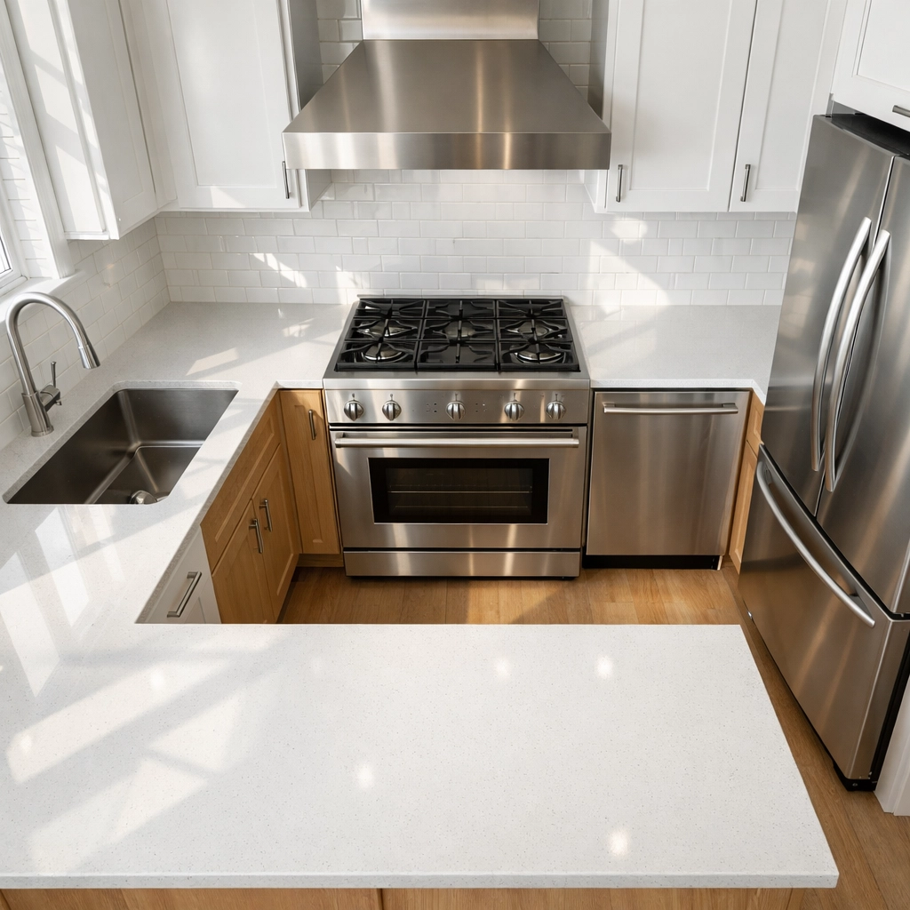 Spotless modern kitchen after professional move-out cleaning in Dallas