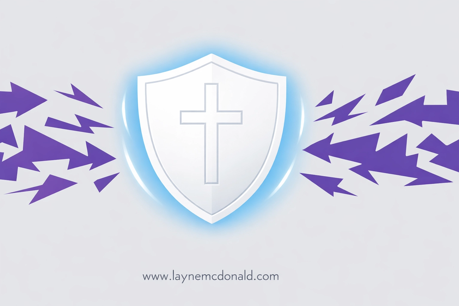 A white cross shield protecting against distractions, symbolizing spiritual discernment for Christian families.