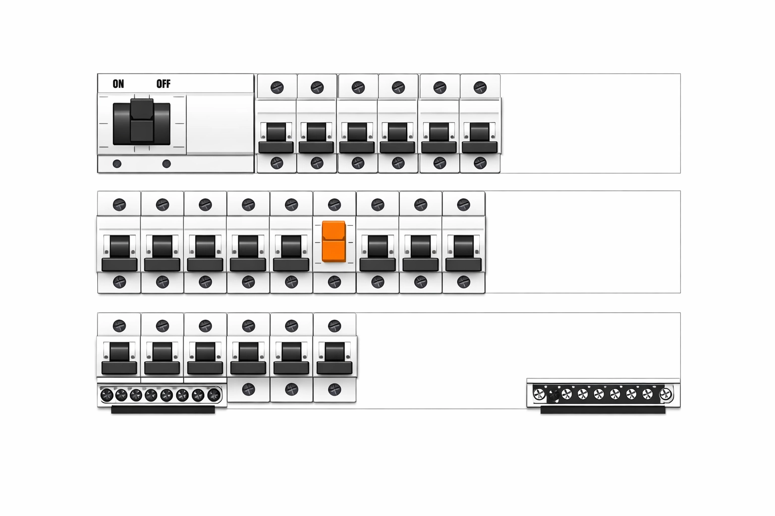 Professionell organisierter Sicherungsverteiler für einen Elektrobefund in Wien.
