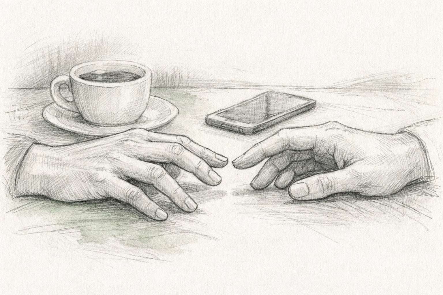 Two men's hands reaching but not touching across table - forbidden love and separation in Dubai