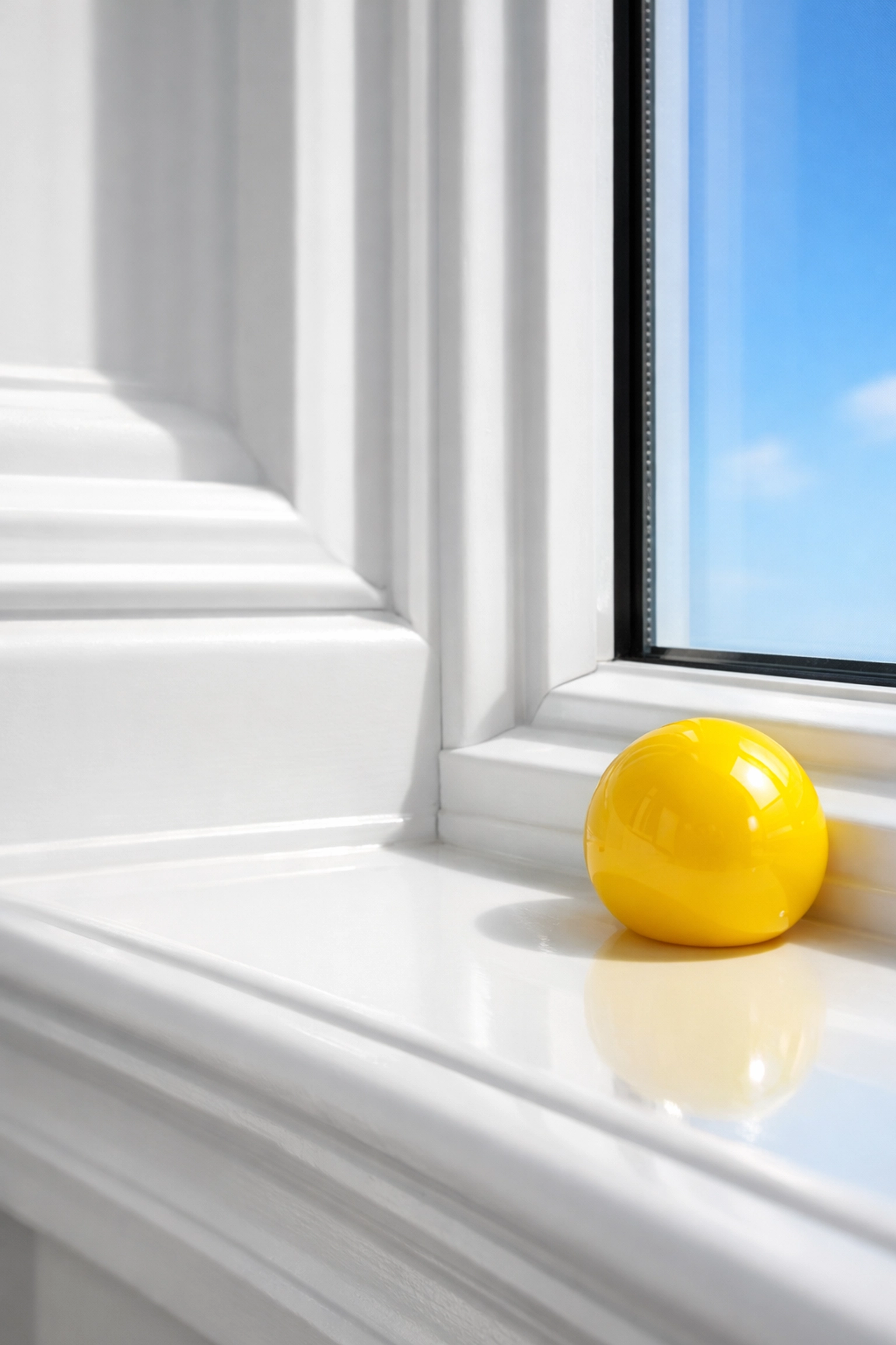 Meticulously cleaned window sill and track, demonstrating detail-oriented eco-friendly cleaning in Falmouth.