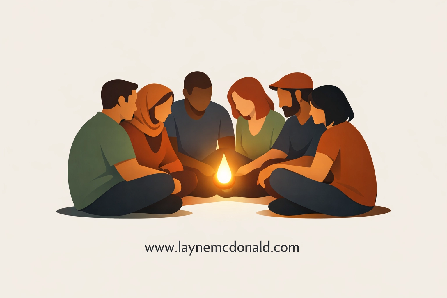 Diverse church members gathered in a supportive small group circle for connection and spiritual fellowship.