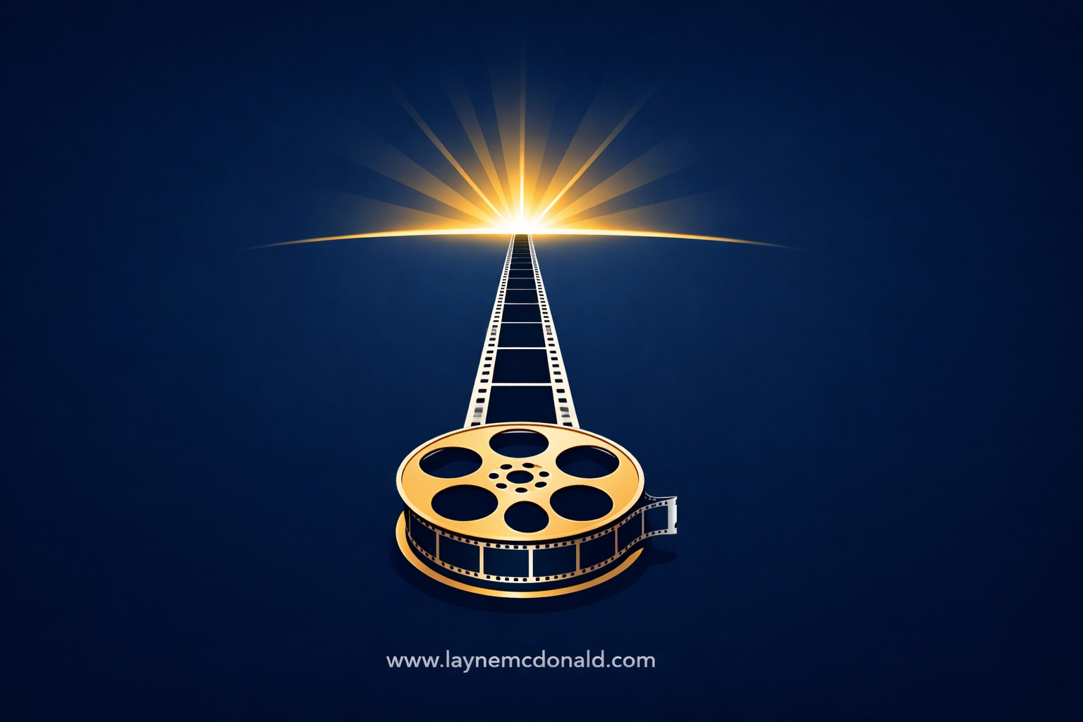 A film reel unspooling into a bright path representing Christian movie reviews and discernment.