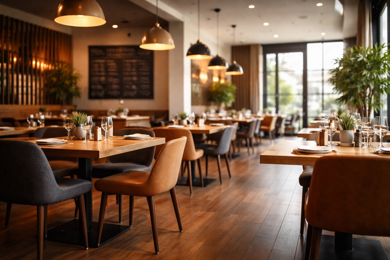 Modern restaurant interior with empty tables during off-peak hours, highlighting 2026 growth opportunities