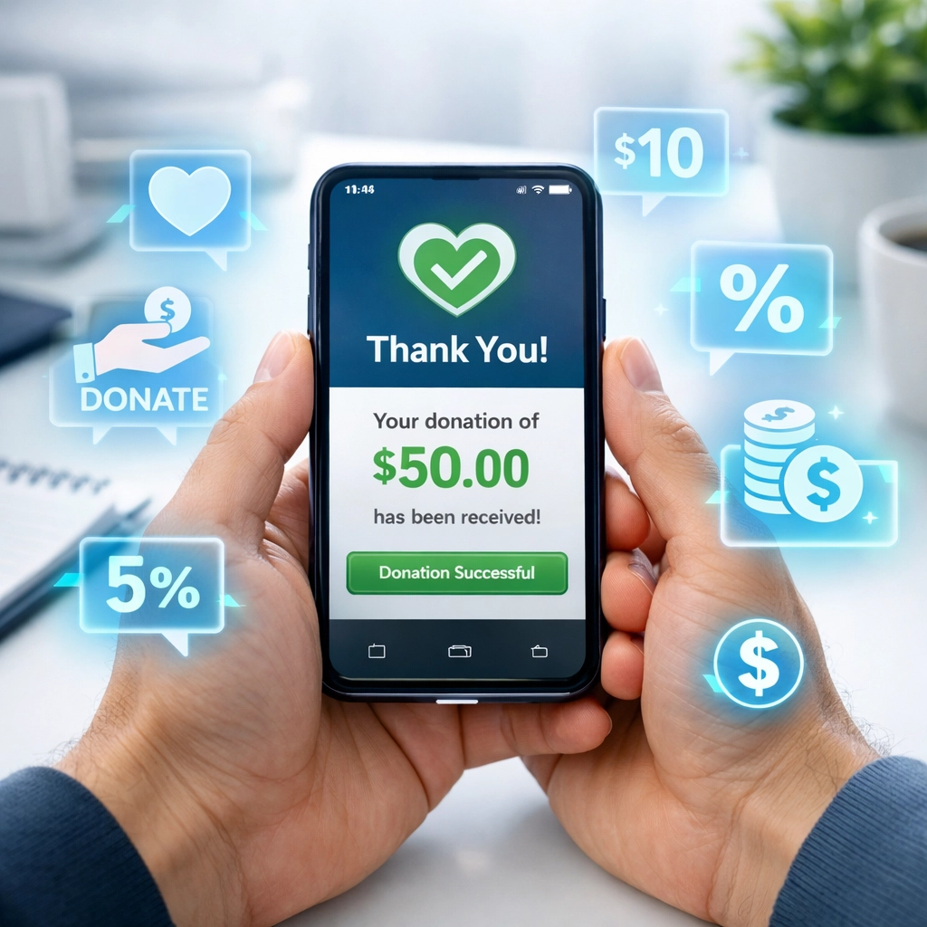 Donaciones caritativas deducibles de impuestos mediante aplicación móvil segura