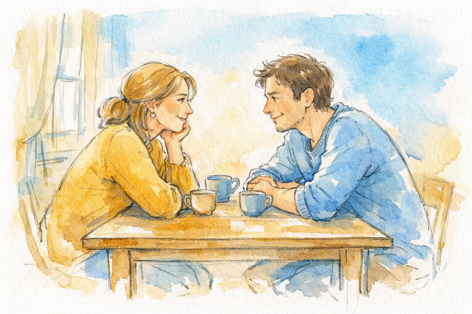 Two people connecting in meaningful conversation about compassionate care