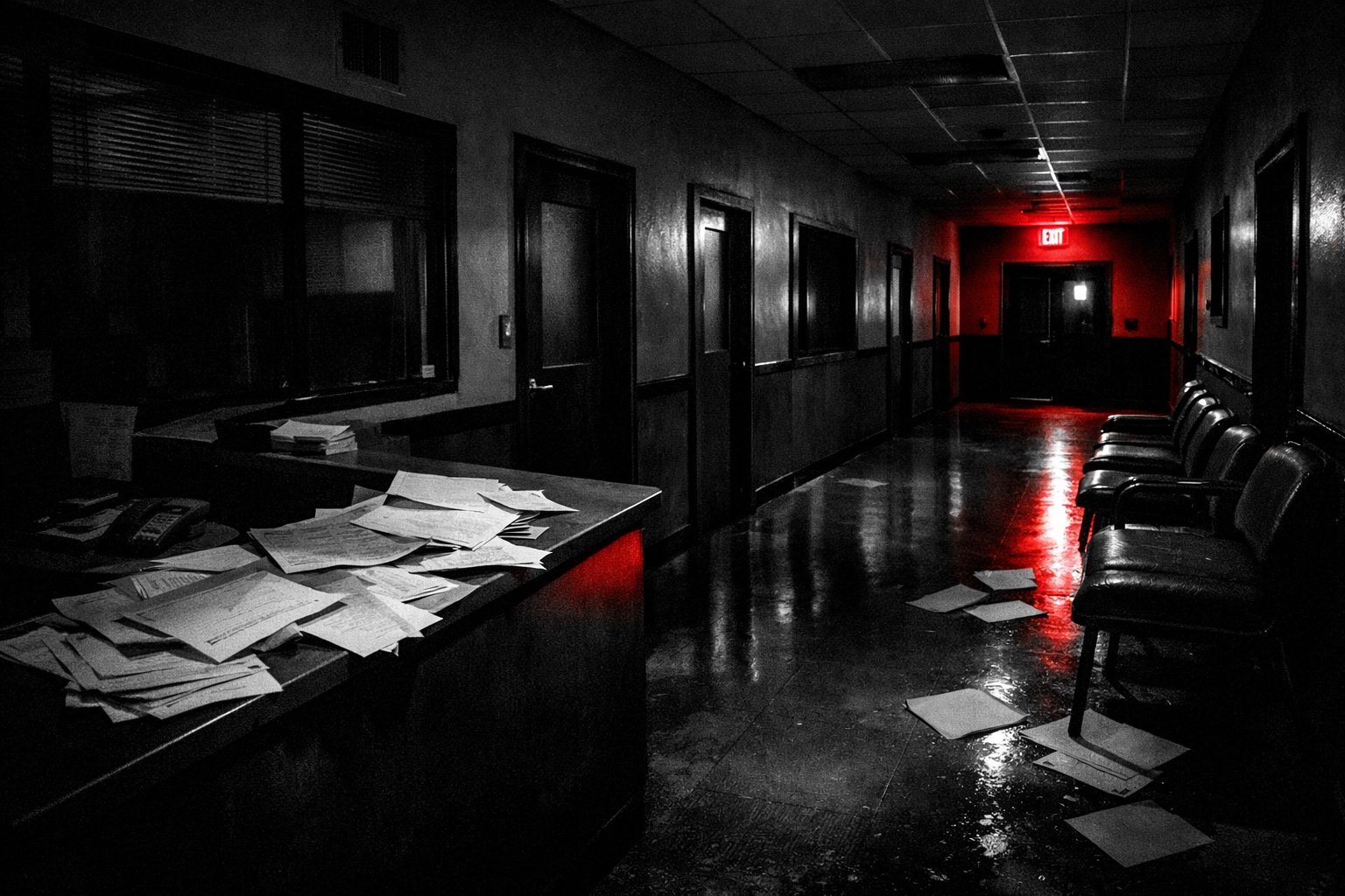 Empty government office during BCGEU strike affecting youth-in-care services in BC